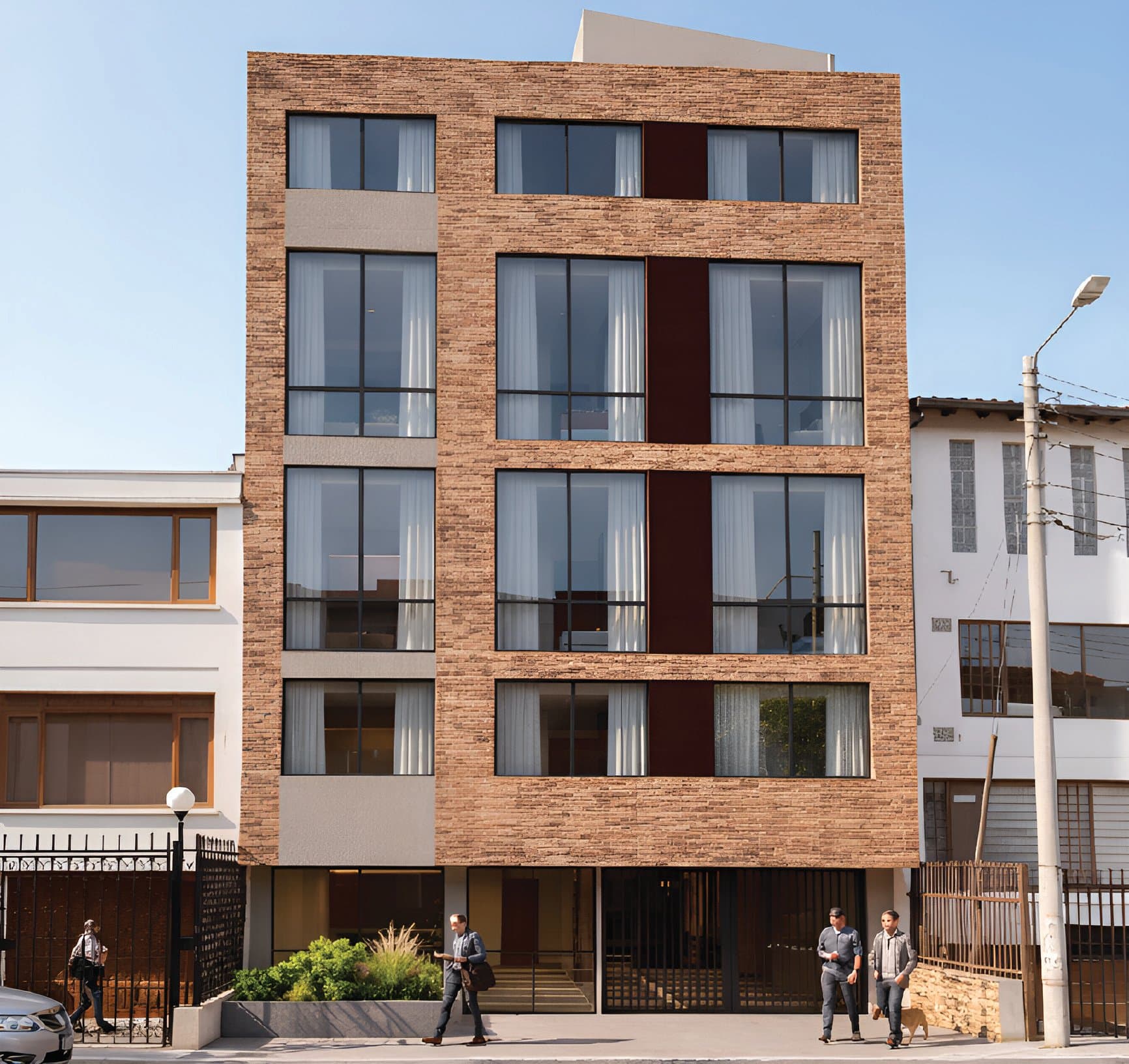 Render de la fachada del edificio F.37