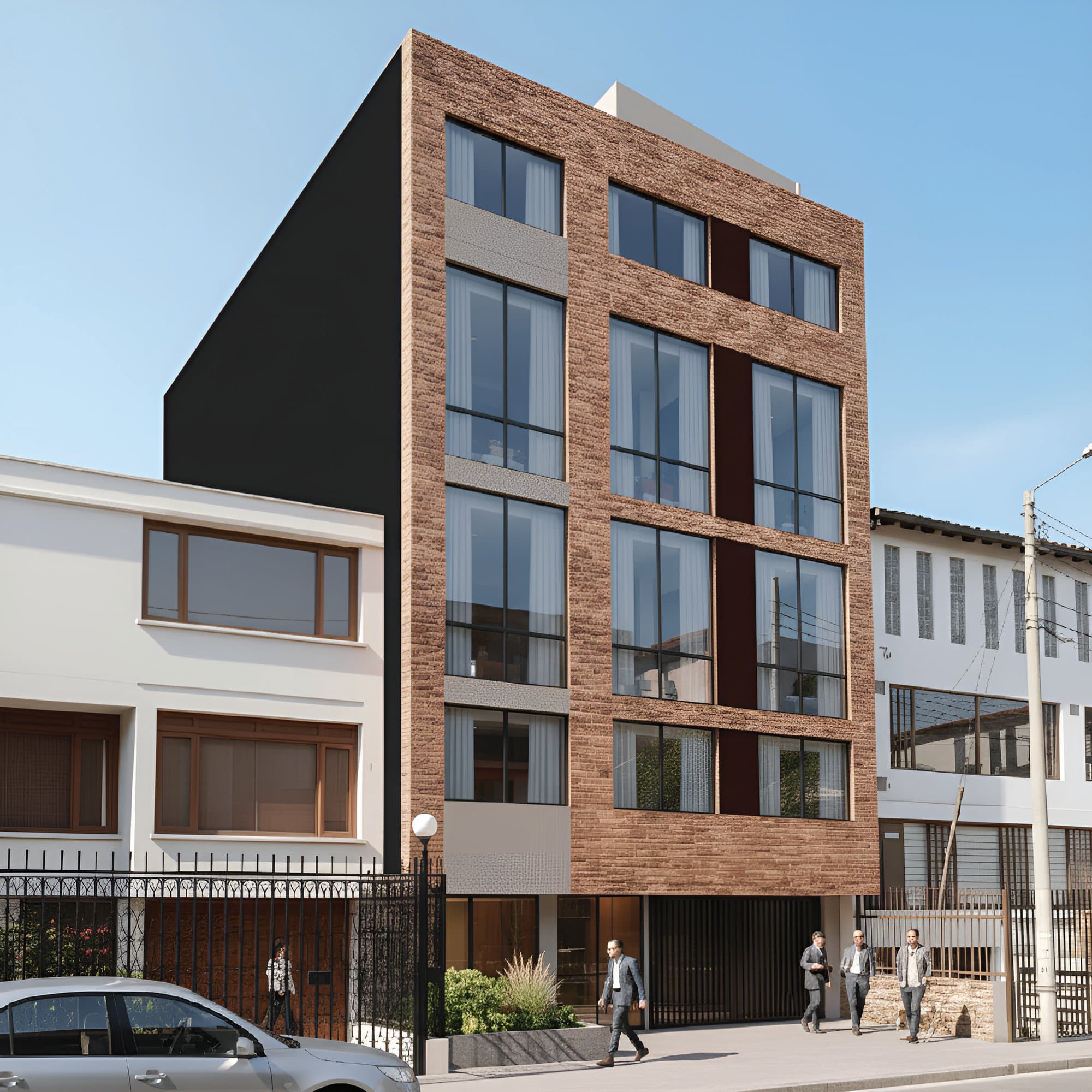 Render de la fachada del edificio F.37